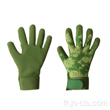 Série de jardin Glants velcro en latex imprimé vert foncé